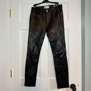 Frame Denim Le Skinny de Jeanne Mid-Rise Leather Pants